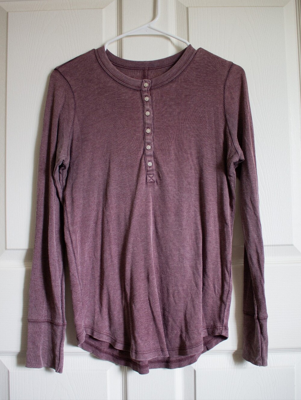 aerie Ribbed Henley Long Sleeve Top